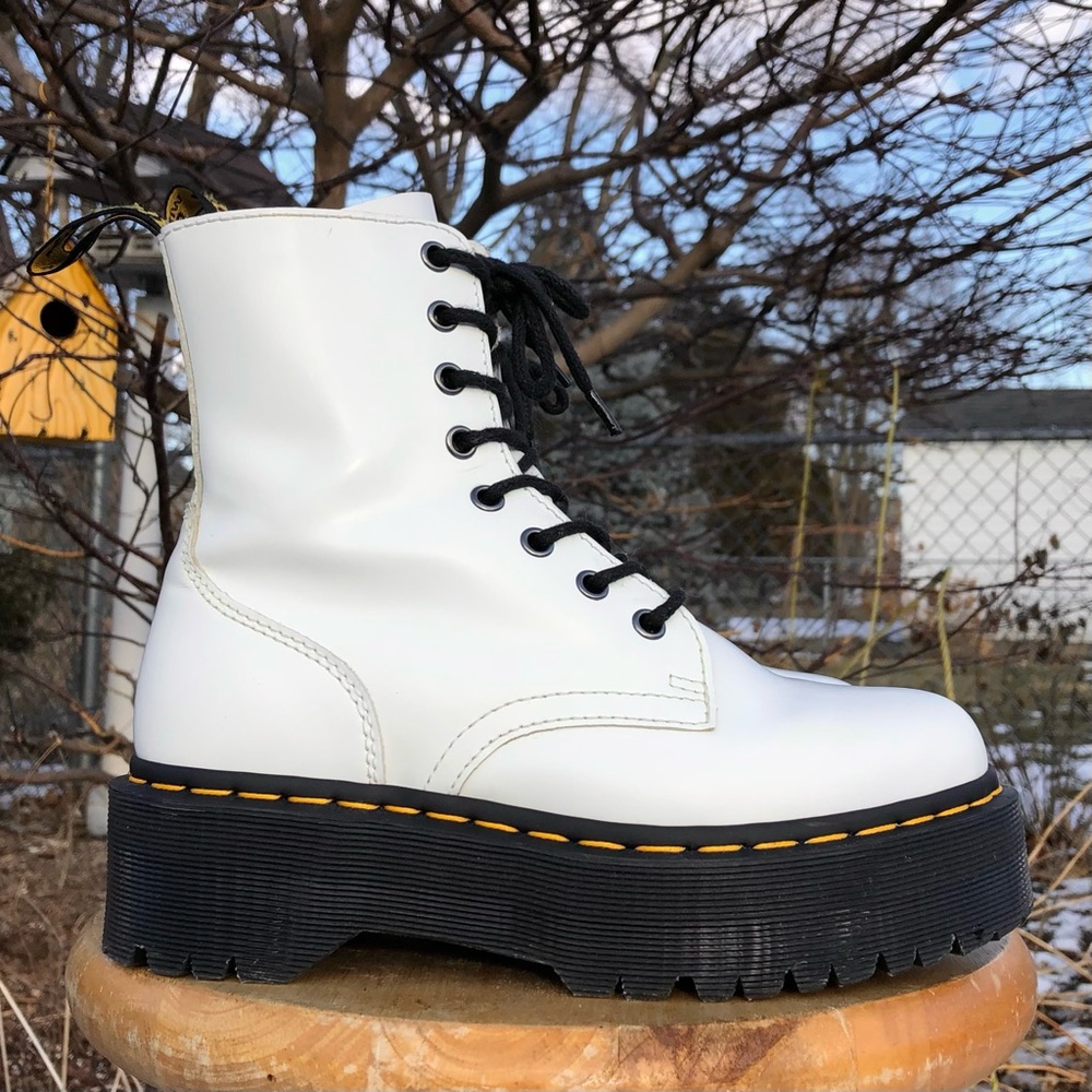 Dr. Martens White Jadon Platform Boots